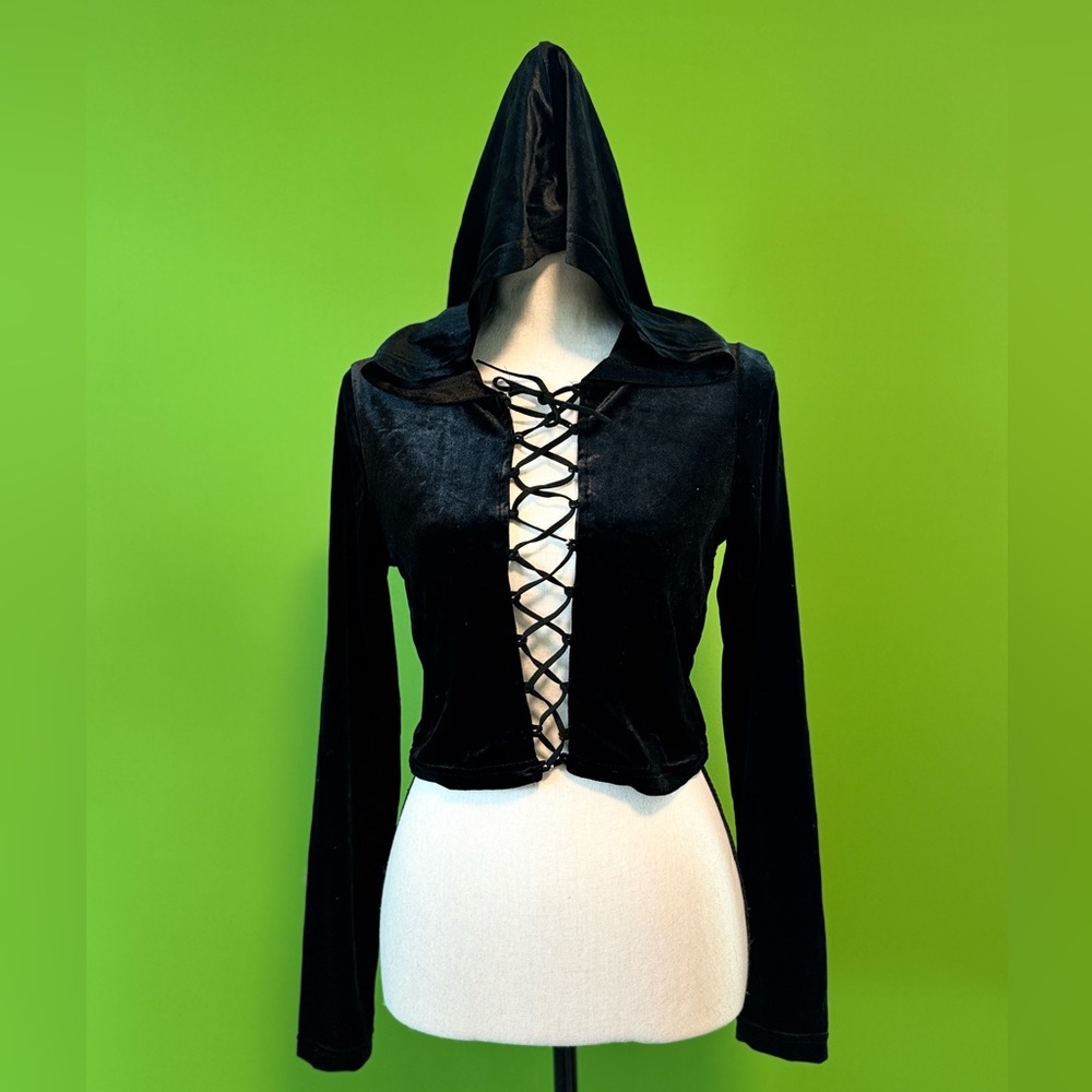 Long sleeve mesh cross front